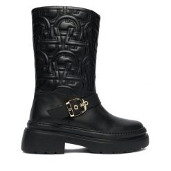 Botki Aigner. Czarne botki Aigner, bez wzorów, bez obcasa, na płaskiej podeszwie, bez zapięcia. Za 1,519.00 zł.