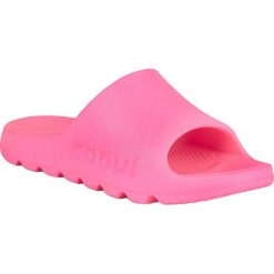 Klapki basenowe damskie Coqui Lou Mid. Pink Neon. Czerwone klapki Coqui, bez wzorów, bez obcasa, bez zapięcia. Za 74.99 zł.