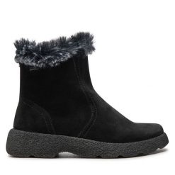 Botki Caprice. Czarne botki Caprice, bez wzorów, bez obcasa, na płaskiej podeszwie, bez zapięcia. Za 279.99 zł.