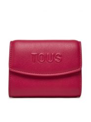 TOUS Mały Portfel Damski Pocket Tous Bloom 2002204225 Różowy. Czerwone portfele tous, bez wzorów, ze skóry. Za 399.99 zł.