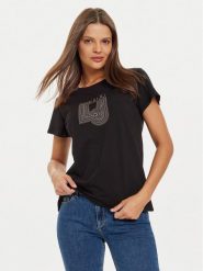 Liu Jo T-Shirt TF4209 J6040 Czarny Regular Fit. Czarne t-shirty Liu Jo, xs, bez wzorów, z bawełny, bez kołnierzyka, bez ramiączek. Za 199.99 zł.