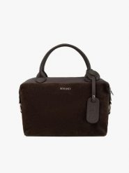 Czekoladowa duża miękka shopperka. Brązowe shopper bag Ryłko, bez wzorów, ze skóry, biznesowe, duże, bez dodatków. Za 449.99 zł.
