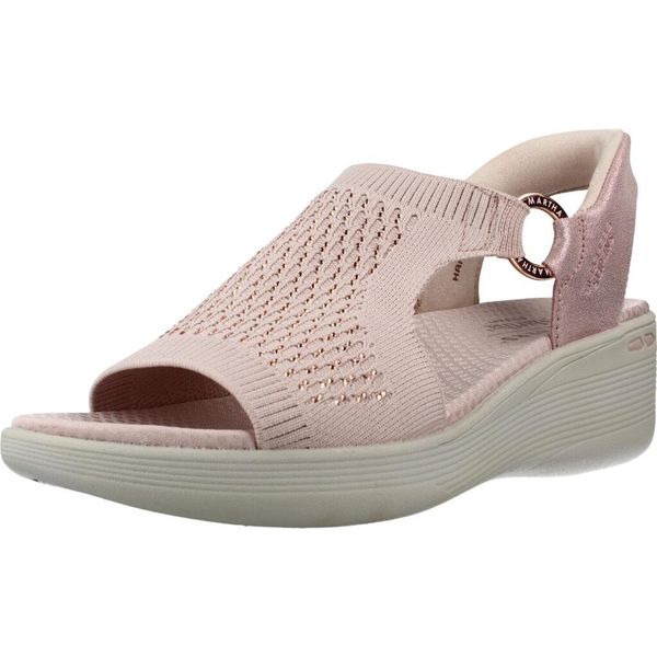 Sandały SKECHERS 188001S Rose. Czerwone sandały Skechers, bez wzorów, z tkaniny, bez obcasa, bez zapięcia. Za 314.99 zł.