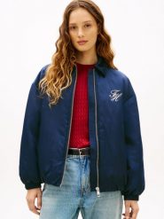 Tommy Hilfiger kurtka bomber Kobiety Sztuczne włókno niebieski, M. Niebieskie kurtki Tommy Hilfiger, m, bez wzorów, z włókna, bez kaptura. Za 599.95 zł.
