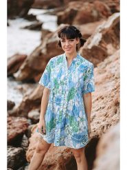 Isla Bonita by SIGRIS Sukienka w kolorze błękitnym rozmiar: XL. Niebieskie sukienki Isla Bonita by SIGRIS, na co dzień, xl, bez wzorów, z bawełny, bez kołnierzyka, bez ramiączek, mini, proste. Za 114.44 zł.