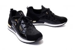 RIEKER REMONTE R2529-01 black, półbuty/sneakersy damskie. Czarne półbuty wsuwane Rieker Remonte, bez wzorów, bez obcasa. Za 179.95 zł.
