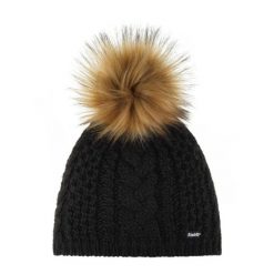 Czapka Eisbar Afra Lux MÜ. Czarne czapki zimowe Eisbär, bez wzorów, z materiału, eleganckie. Za 175.00 zł.