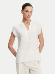 Calvin Klein Bluzka K20K208188 Biały Regular Fit. Białe bluzki Calvin Klein, bez wzorów, z syntetyku, bez kołnierzyka, bez ramiączek. Za 219.99 zł.