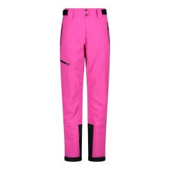 Spodnie damskie narciarskie CMP 34W3946. Czerwone spodnie narciarskie CMP, bez wzorów, z materiału, narciarskie. Za 459.99 zł.