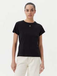 PINKO T-Shirt 100373 A2OG Czarny Regular Fit. Czarne t-shirty Pinko, l, bez wzorów, z bawełny, bez kołnierzyka, bez ramiączek. Za 299.99 zł.