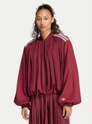 Adidas Bluza Satin Pleated Track Top LG4080 Bordowy Relaxed Fit. Czerwone bluzy adidas, s, bez wzorów, z syntetyku, bez kaptura. Za 368.99 zł.
