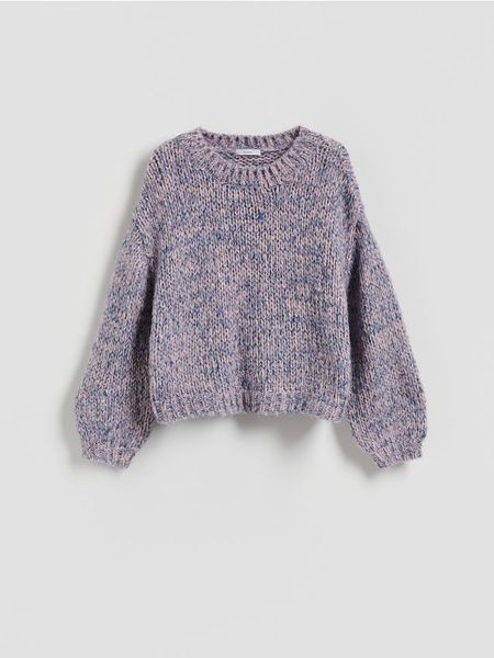 Sweter z domieszką wełny - różowy. Czerwone swetry Reserved, l, bez wzorów, z dzianiny, bez ramiączek. Za 139.99 zł.