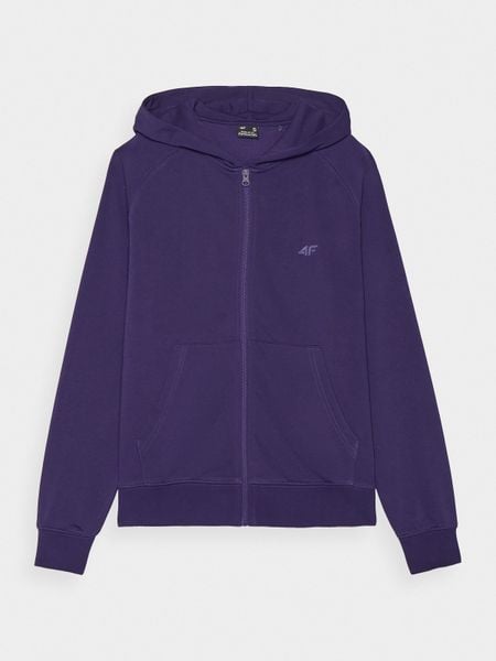 4F Bluza dresowa rozpinana z kapturem damska - granatowa XS. Niebieskie bluzy 4f, xs, bez wzorów, z bawełny, z kapturem. W wyprzedaży za 119.99 zł.