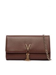Valentino Torebka Divina VBS1R401G Brązowy. Brązowe kopertówki Valentino, bez wzorów, ze skóry, wizytowe, bez dodatków. Za 369.99 zł.