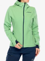 Kurtka softshell damska La Sportiva Descender Storm Jacket. Zielone kurtki przejściowe sportowe La Sportiva, s, bez wzorów, z polaru, bez kaptura, trekkingowe. Za 665.49 zł.