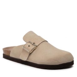 Klapki Genuins. Brązowe klapki Genuins, bez wzorów, bez obcasa, bez zapięcia. Za 349.99 zł.