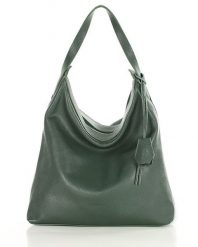 Worek hobo bag MARCO MAZZINI zielony s285c. Zielone torebki klasyczne bez wzorów, ze skóry, na ramię, bez dodatków. Za 429.99 zł.
