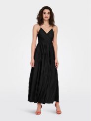 ONLY Sukienka wieczorowa Elema 15207351 Czarny Regular Fit. Czarne sukienki ONLY, s, bez wzorów, z syntetyku, wizytowe, bez kołnierzyka, bez ramiączek. Za 109.99 zł.