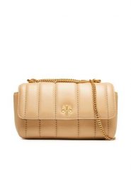 Tory Burch Torebka Kira Mini Flap Bag 142567 Beżowy. Brązowe kopertówki Tory Burch, bez wzorów, ze skóry, wizytowe, bez dodatków. Za 1,399.00 zł.