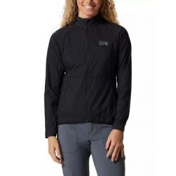 Wiatrówka damska Mountain Hardwear Kor Airshell Full Zip. Czarne kurtki przejściowe sportowe MOUNTAIN HARDWEAR, l, bez wzorów, z softshellu, bez kaptura, trekkingowe. Za 429.00 zł.