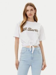 Silvian Heach T-Shirt Knippi GPP25190TS Biały Regular Fit. Białe t-shirty Silvian Heach, s, bez wzorów, z bawełny, bez kołnierzyka, bez ramiączek. Za 79.99 zł.