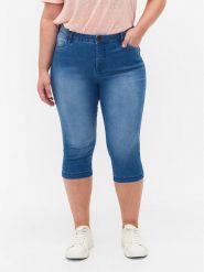 Zizzi Spodnie capri O10305H Niebieski Slim Fit. Niebieskie szorty Zizzi, bez wzorów, z bawełny. Za 109.99 zł.
