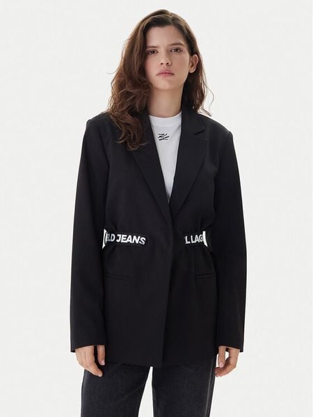 Karl Lagerfeld Jeans Marynarka B1W14024 Czarny Regular Fit. Czarne marynarki i żakiety Karl Lagerfeld Jeans, s, bez wzorów, z jeansu, bez ramiączek. Za 1,009.00 zł.