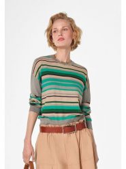 Rodier Sweter w kolorze zielono-beżowym rozmiar: S. Brązowe swetry Rodier, s, bez wzorów, klasyczne, bez ramiączek. Za 196.24 zł.