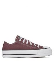Converse Trampki Chuck Taylor All Star Lift Platform A10647C Bordowy. Czerwone trampki Converse, bez wzorów, z materiału, retro, bez zapięcia. Za 289.99 zł.