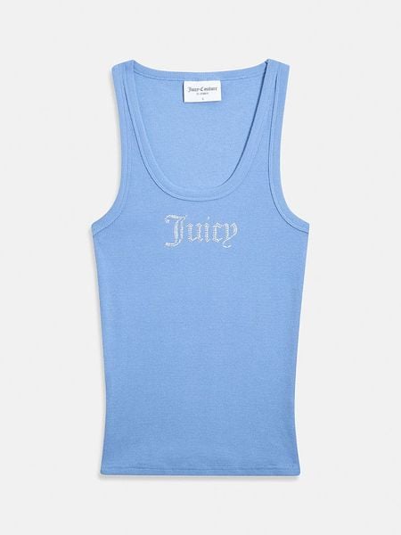 Juicy Couture Top w kolorze błękitnym rozmiar: S. Niebieskie topy Juicy Couture, s, bez wzorów, bez kołnierzyka, bez ramiączek. Za 104.89 zł.