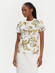 Versace Jeans Couture T-Shirt 78HAH613 Biały Regular Fit. Białe t-shirty Versace Jeans Couture, xxs, bez wzorów, z bawełny, bez kołnierzyka, bez ramiączek. Za 439.99 zł.
