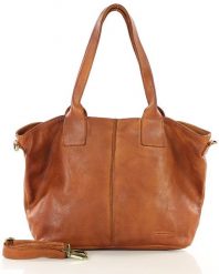 Shopper skórzany MARCO MAZZINI brąz camel vs115b. Brązowe shopper bag bez wzorów, ze skóry, duże, bez dodatków. Za 489.00 zł.