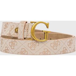 Guess pasek damski kolor biały. Brązowe paski Guess, z aplikacjami. Za 259.99 zł.