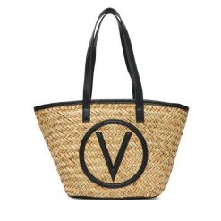 Torebka Valentino. Brązowe shopper bag Valentino, bez wzorów, bez dodatków. Za 239.99 zł.