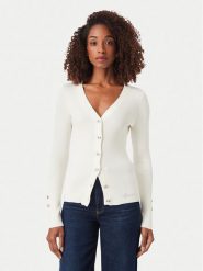 Guess Kardigan W6YR11 Z0950 Kremowy Slim Fit. Białe swetry Guess, xs, z aplikacjami, z wiskozy, bez ramiączek. Za 394.99 zł.