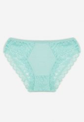Miętowe Koronkowe Majtki Figi z Bawełny Nikella. Zielone figi Born2be, bez wzorów, z bawełny. Za 19.99 zł.