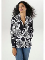 Aniston Bluzka w kolorze czarno-białym rozmiar: 46. Białe bluzki Aniston, bez wzorów, bez kołnierzyka, bez ramiączek. Za 74.45 zł.