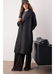 Trendyol Płaszcz przejściowy w kolorze antracytowym rozmiar: 40. Czarne płaszcze Trendyol, bez wzorów, z wełny, bez kaptura. Za 162.49 zł.