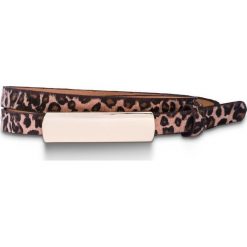 Pasek w cętki leoparda bonprix brązowo-czarny. Brązowe paski bonprix, w paski. Za 29.99 zł.