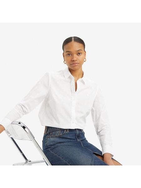 Levi's Koszula w kolorze białym rozmiar: XS. Białe koszule Levi's, s, bez wzorów, z bawełny, bez kołnierzyka, bez ramiączek. Za 94.95 zł.
