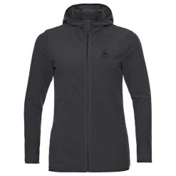Bluza z kapturem damska Odlo Roy Mid Layer Hoody Full Zip. Czarne bluzy ODLO, l, bez wzorów, sportowe, bez ramiączek, z kapturem. Za 291.99 zł.