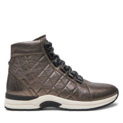 Botki Caprice. Szare botki Caprice, bez wzorów, bez obcasa, na płaskiej podeszwie, bez zapięcia. Za 369.99 zł.