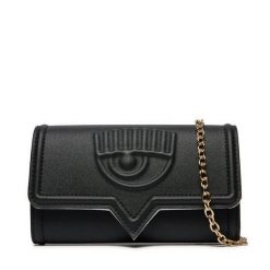 Torebka Chiara Ferragni. Czarne kopertówki Chiara Ferragni, bez wzorów, wizytowe, bez dodatków. Za 749.99 zł.