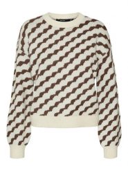 Vero Moda Sweter w kolorze kremowo-brązowym rozmiar: L. Brązowe swetry Vero Moda, l, bez wzorów, bez ramiączek. Za 94.45 zł.