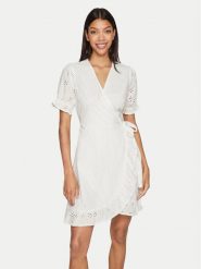 Vila Sukienka letnia Sula 14089419 Biały Regular Fit. Białe sukienki Vila, bez wzorów, z bawełny, bez kołnierzyka, bez ramiączek. Za 169.99 zł.