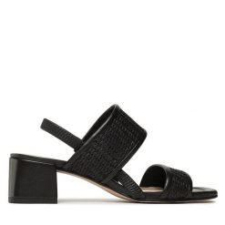 Sandały HÖGL. Czarne sandały Högl, bez wzorów, bez obcasa, na słupku, bez zapięcia. Za 459.99 zł.