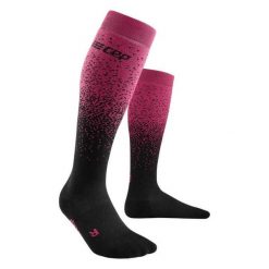 Skarpety kompresyjne damskie sportowe zimowe z wełną merino wysokie Snowfall CEP. Czarne skarpetki CEP, bez wzorów, z wełny. Za 199.00 zł.
