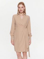 Lauren Ralph Lauren Sukienka codzienna 250902854001 Beżowy Regular Fit. Brązowe sukienki Lauren Ralph Lauren, na co dzień, bez wzorów, bez kołnierzyka, bez ramiączek, proste. Za 1,079.00 zł.