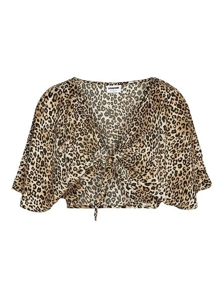 Noisy may Bluzka w kolorze jasnobrązowym rozmiar: XS. Brązowe bluzki Noisy May, xs, bez wzorów, z wiskozy, bez kołnierzyka, bez ramiączek. Za 26.38 zł.