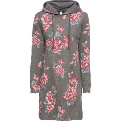 Sukienka dresowa w kwiaty bonprix szary melanż w kwiaty. Sukienki marki bonprix. Za 119.99 zł.